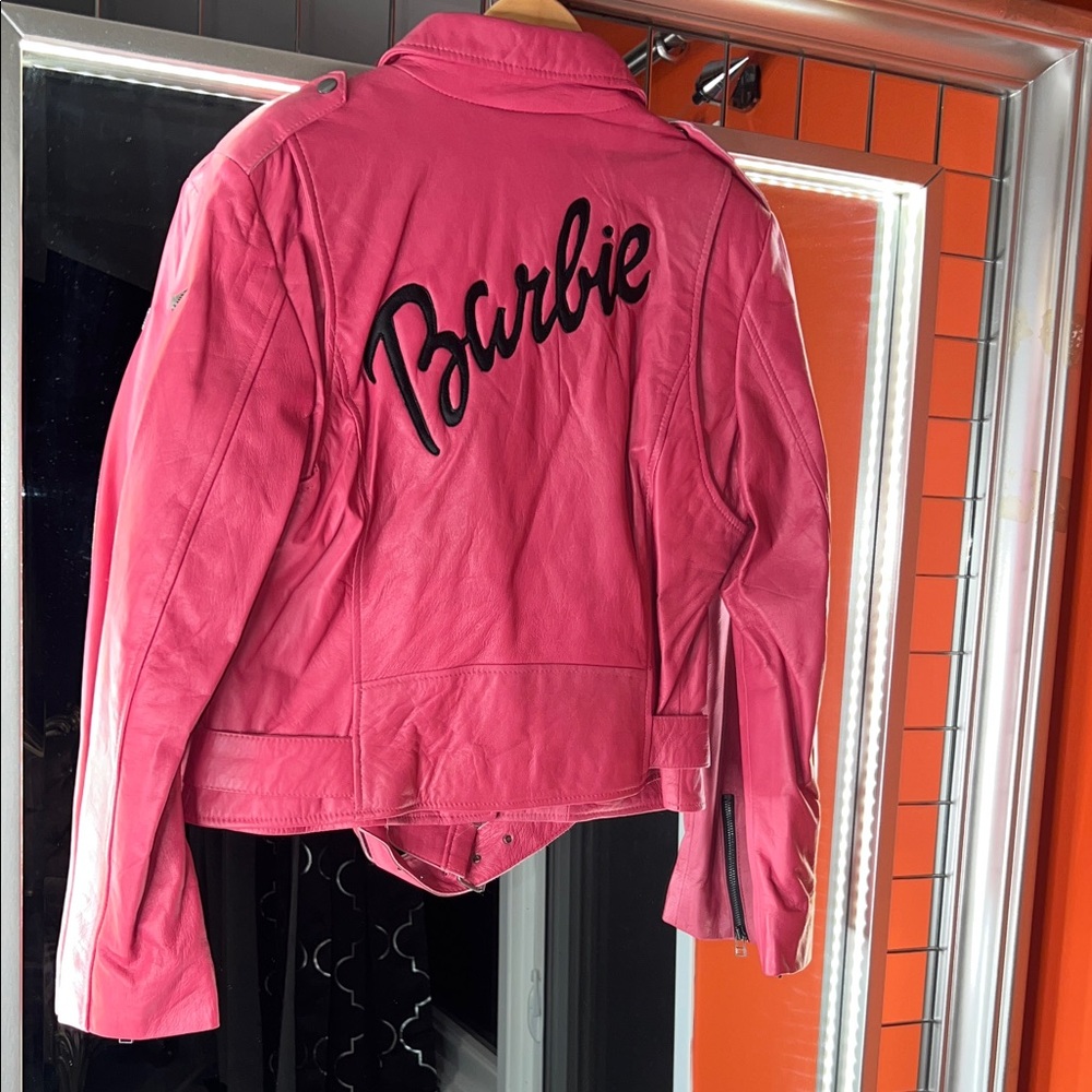 NWT RARE GRAIL: Luca Designs Pink Genuine Leather Barbie Moto Jacket 💕